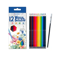 7"12pcs hexagonal shape water color pencil with dipped